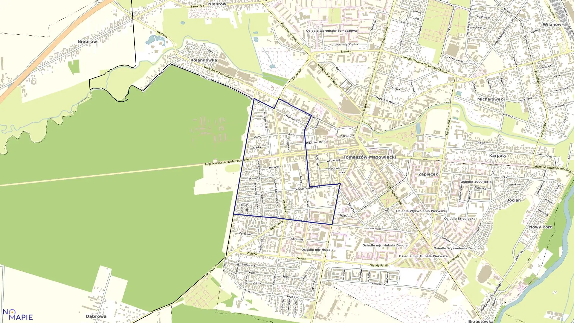 Mapa obrębu 11 w mieście Tomaszów Mazowiecki