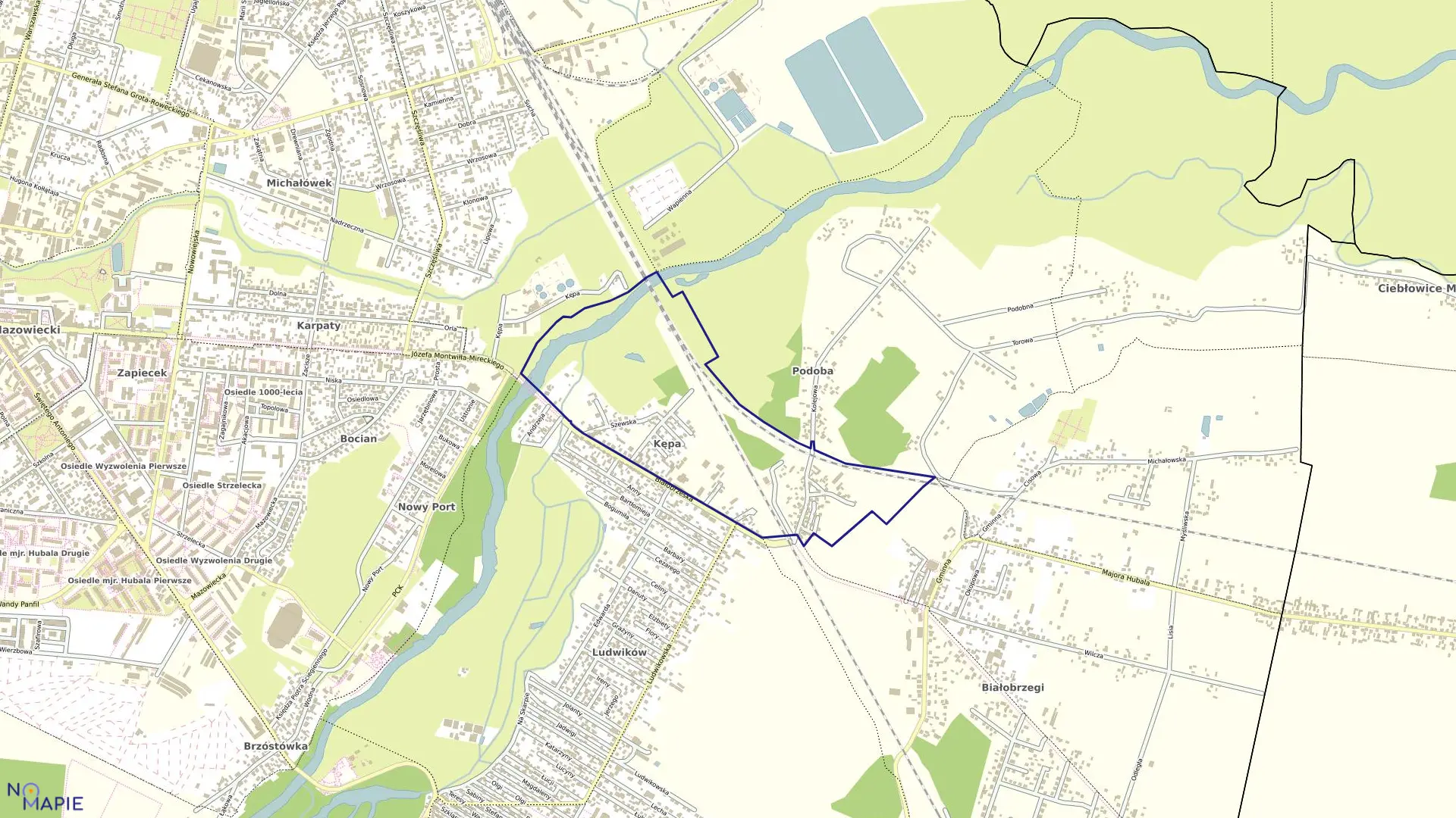 Mapa obrębu 14 w mieście Tomaszów Mazowiecki