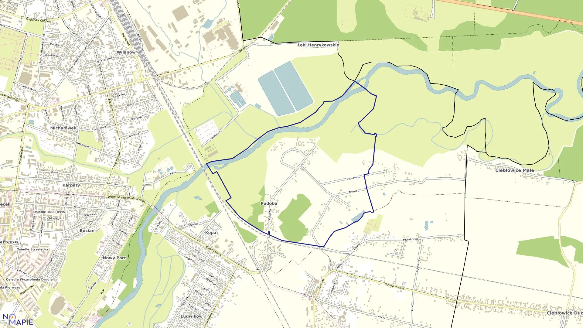 Mapa obrębu 15 w mieście Tomaszów Mazowiecki