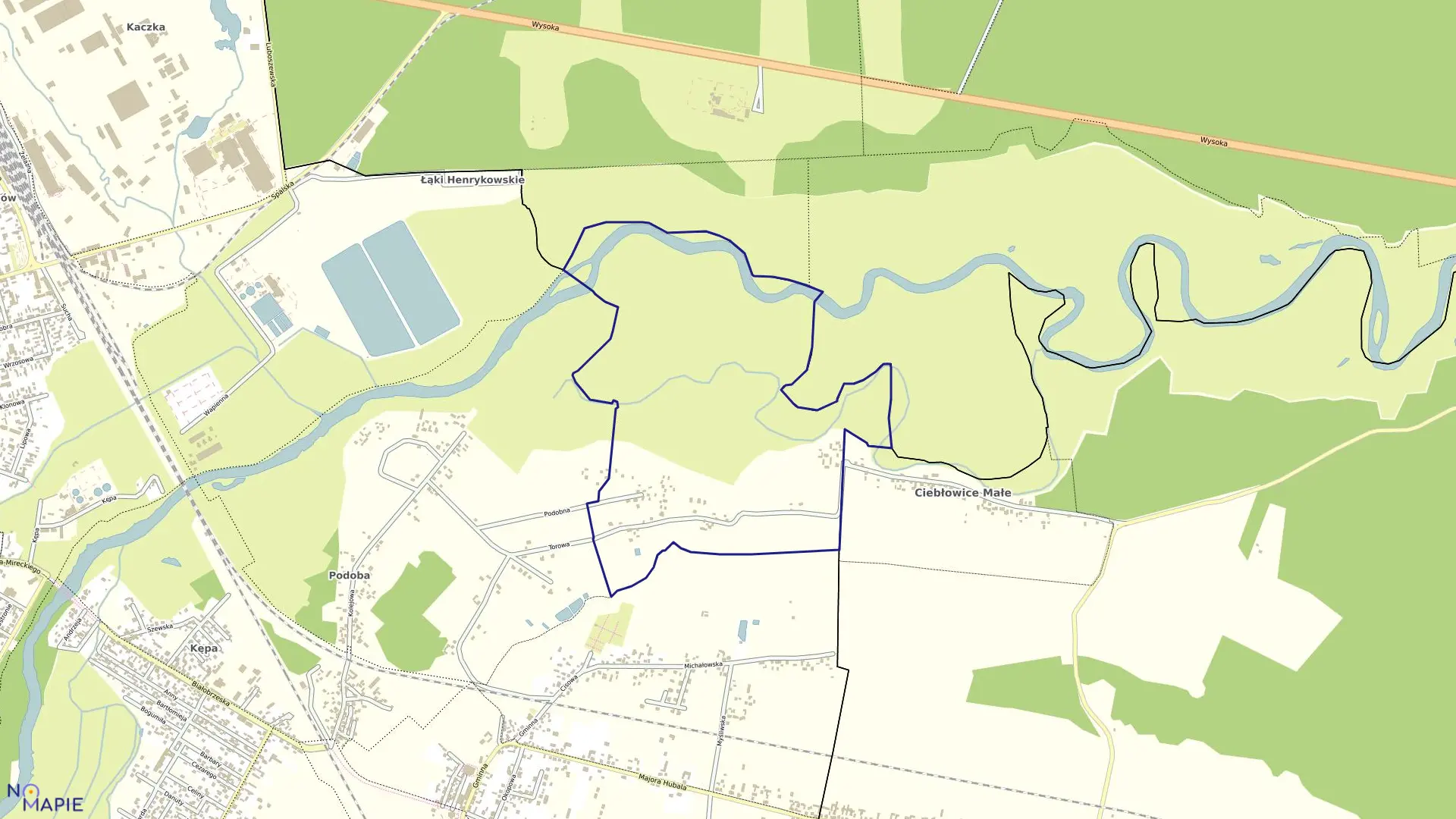 Mapa obrębu 16 w mieście Tomaszów Mazowiecki