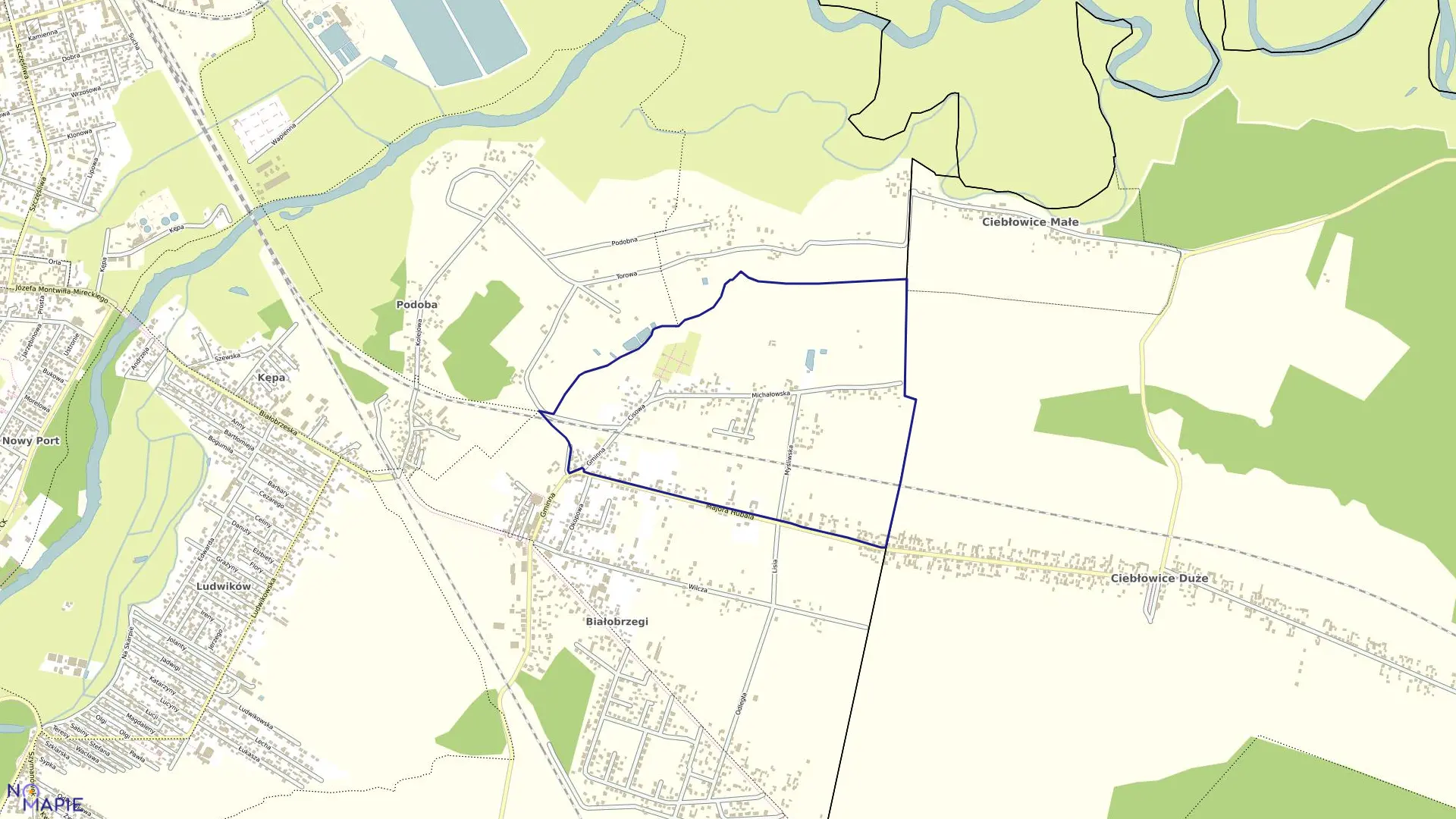 Mapa obrębu 17 w mieście Tomaszów Mazowiecki