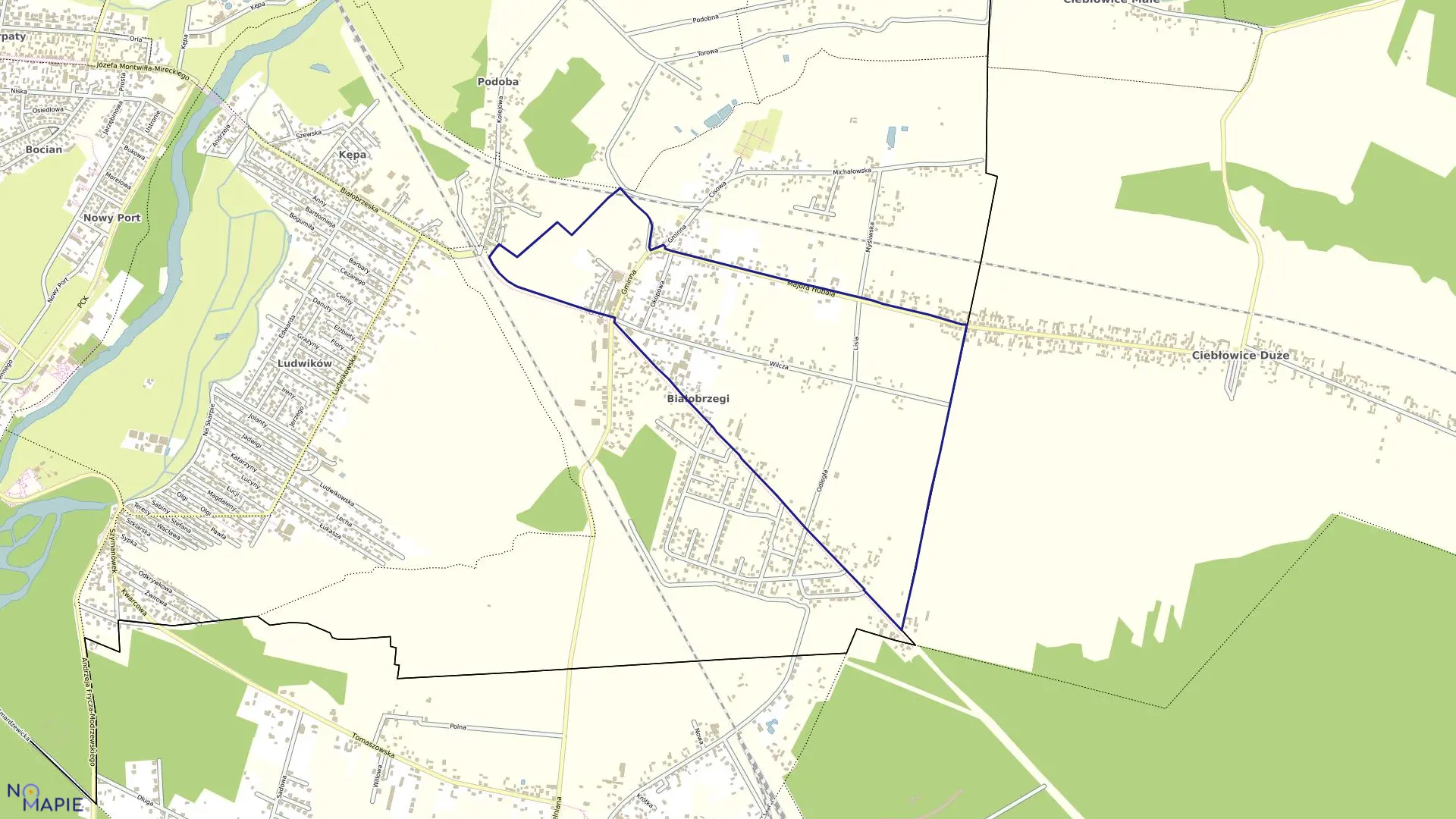 Mapa obrębu 18 w mieście Tomaszów Mazowiecki