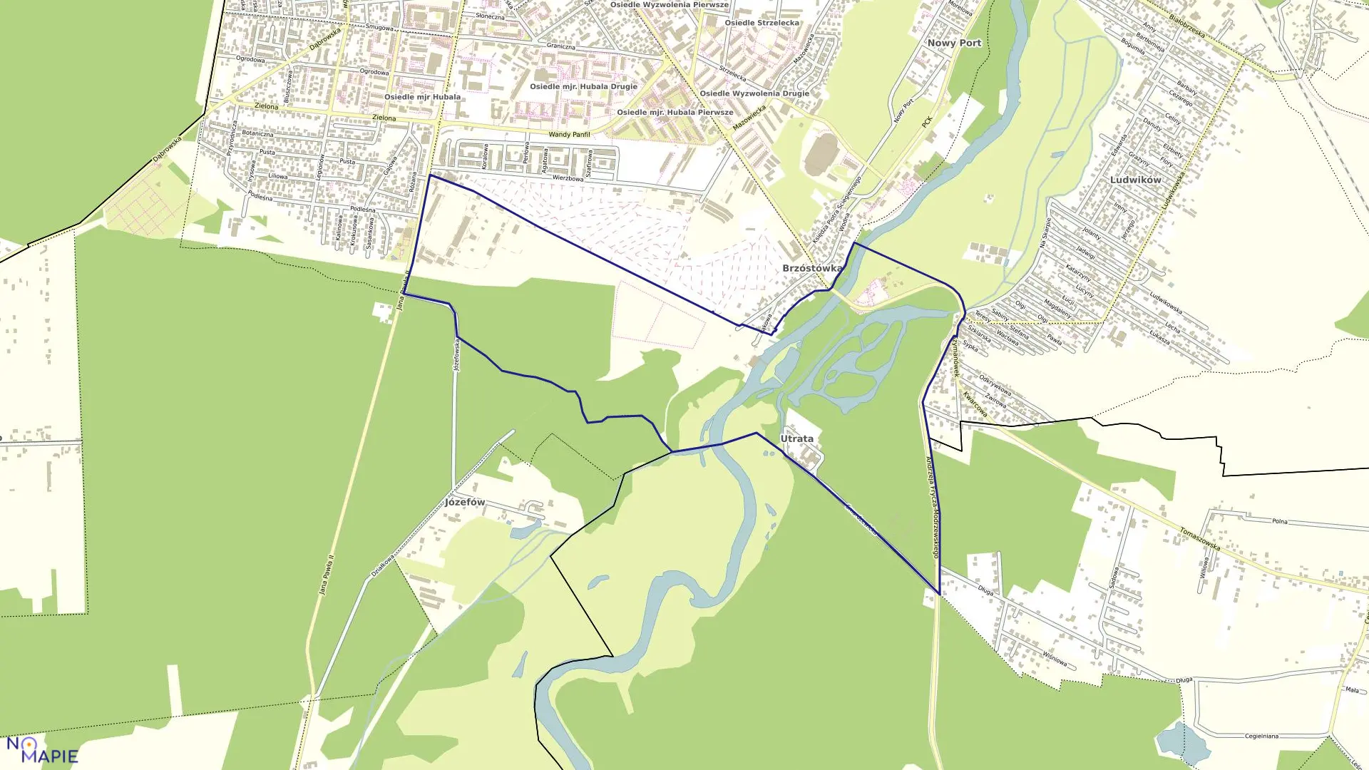 Mapa obrębu 22 w mieście Tomaszów Mazowiecki