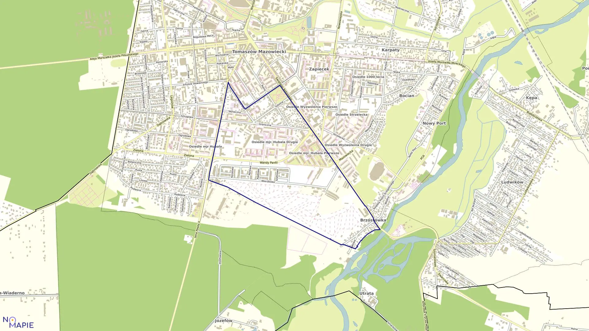 Mapa obrębu 23 w mieście Tomaszów Mazowiecki