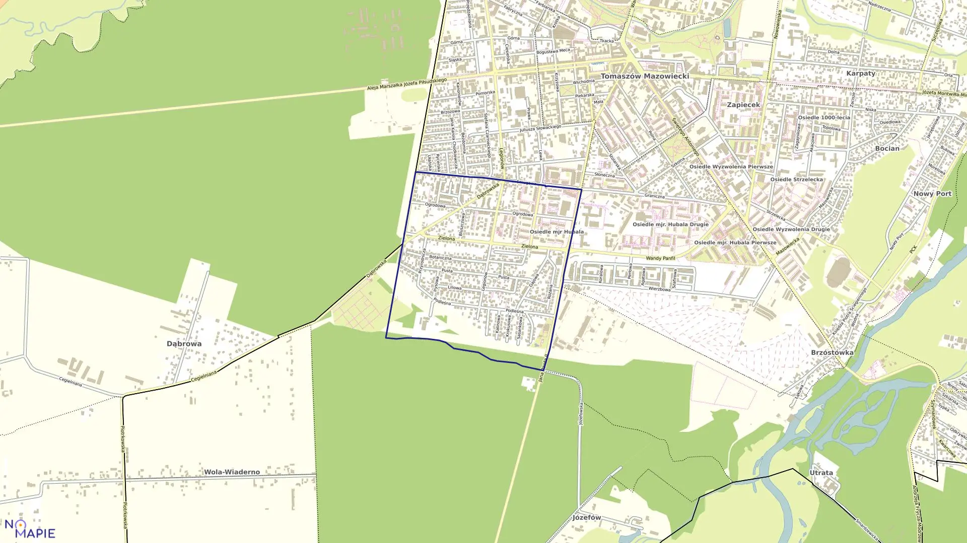 Mapa obrębu 24 w mieście Tomaszów Mazowiecki