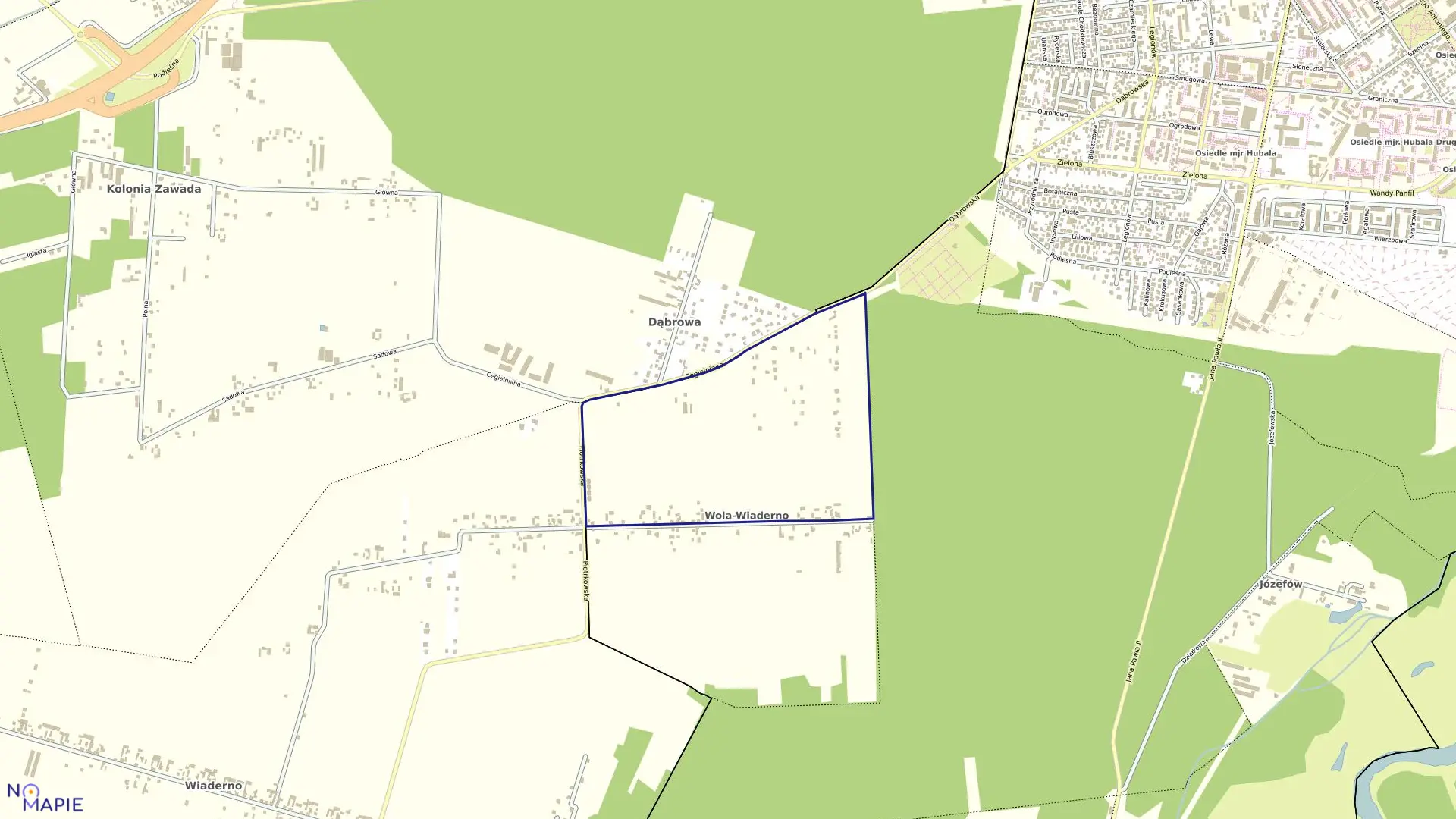 Mapa obrębu 25 w mieście Tomaszów Mazowiecki