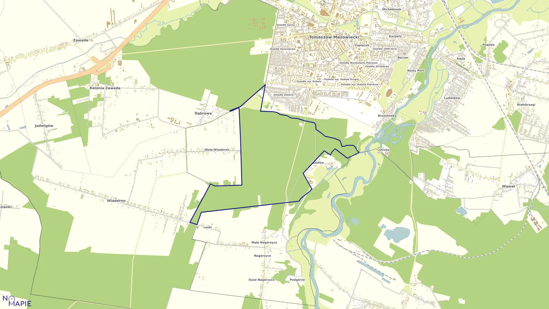 Mapa obrębu 27 w mieście Tomaszów Mazowiecki