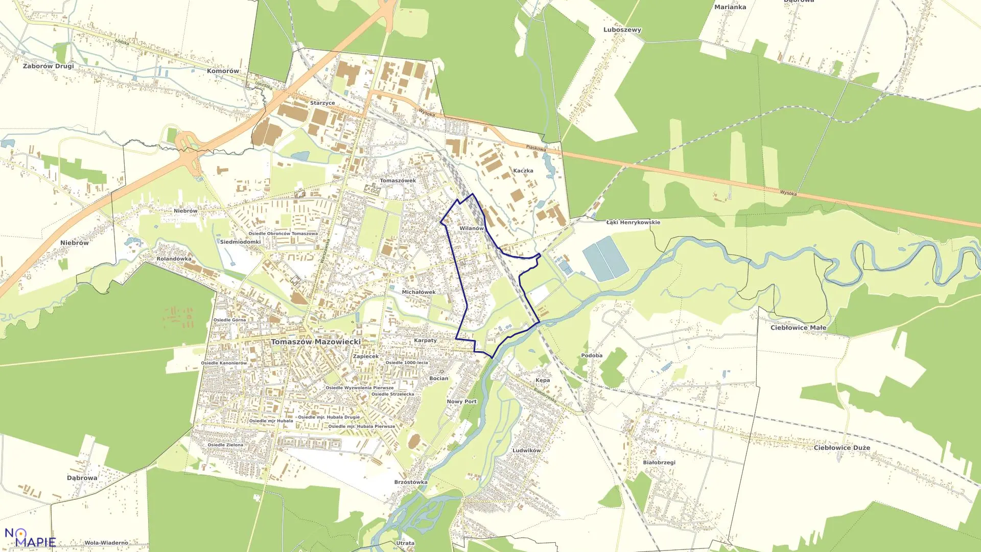Mapa obrębu 6 w mieście Tomaszów Mazowiecki